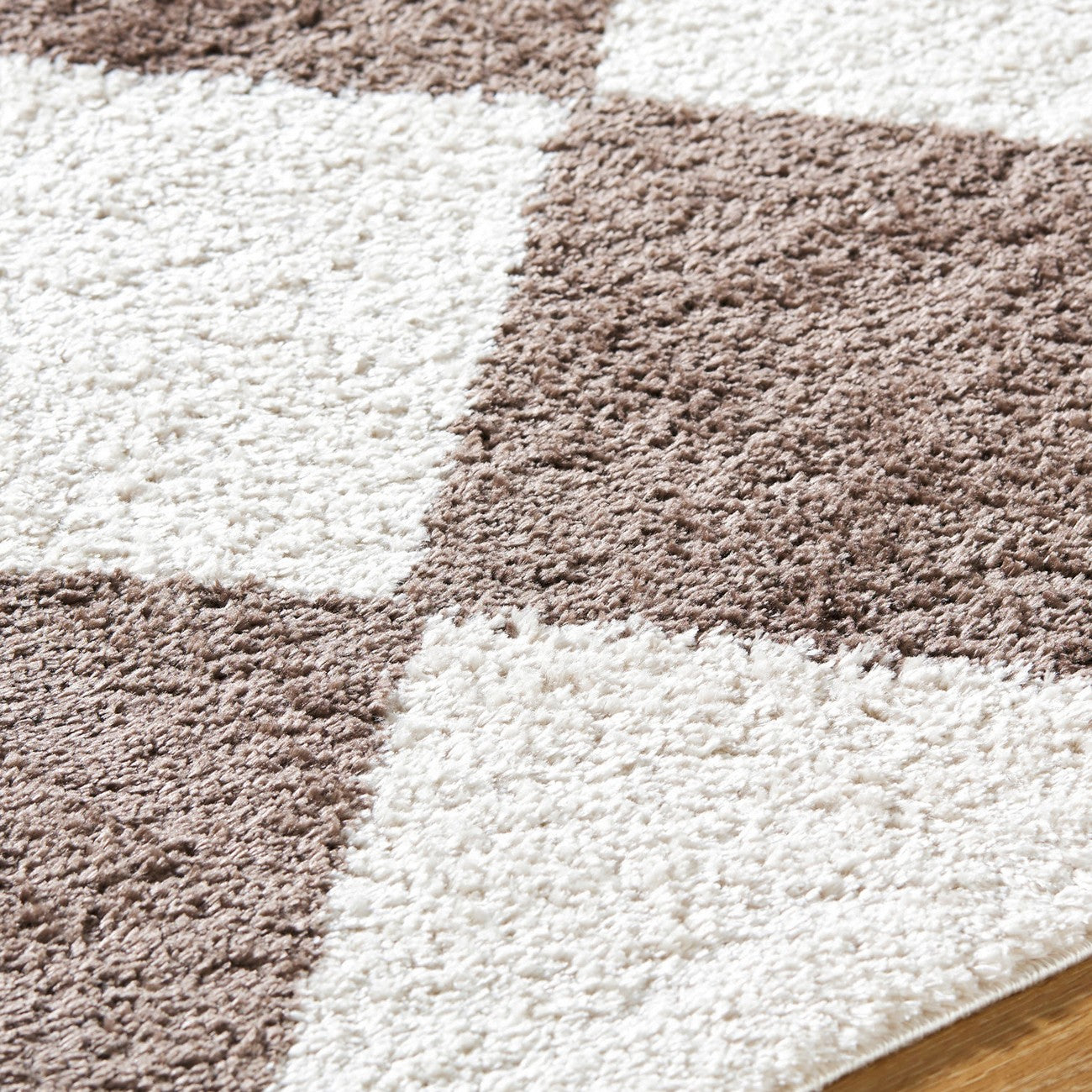 DELINE Machine Washable Modern Shaggy Dark Brown Area Rug Texture