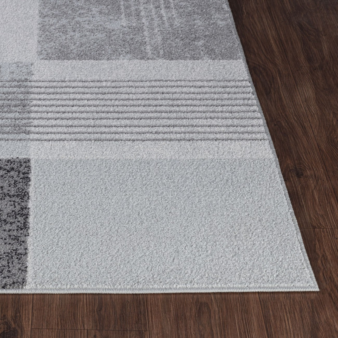 DENISE Scandi Geometric Black Area Rug Front