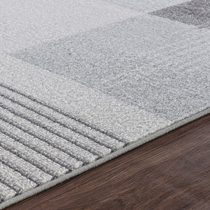 DENISE Scandi Geometric Black Area Rug Texture