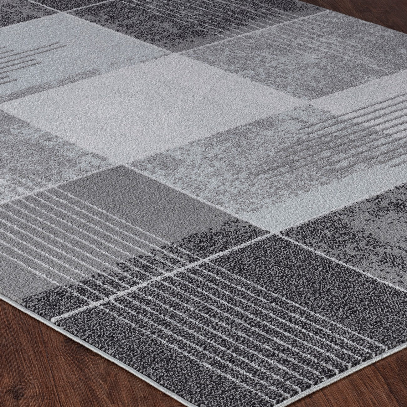 DENISE Scandi Geometric Grey Area Rug