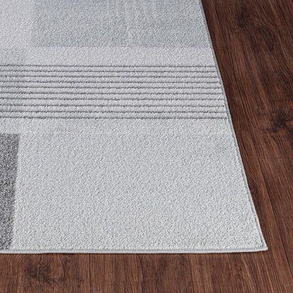 DENISE Scandi Geometric Grey Area Rug