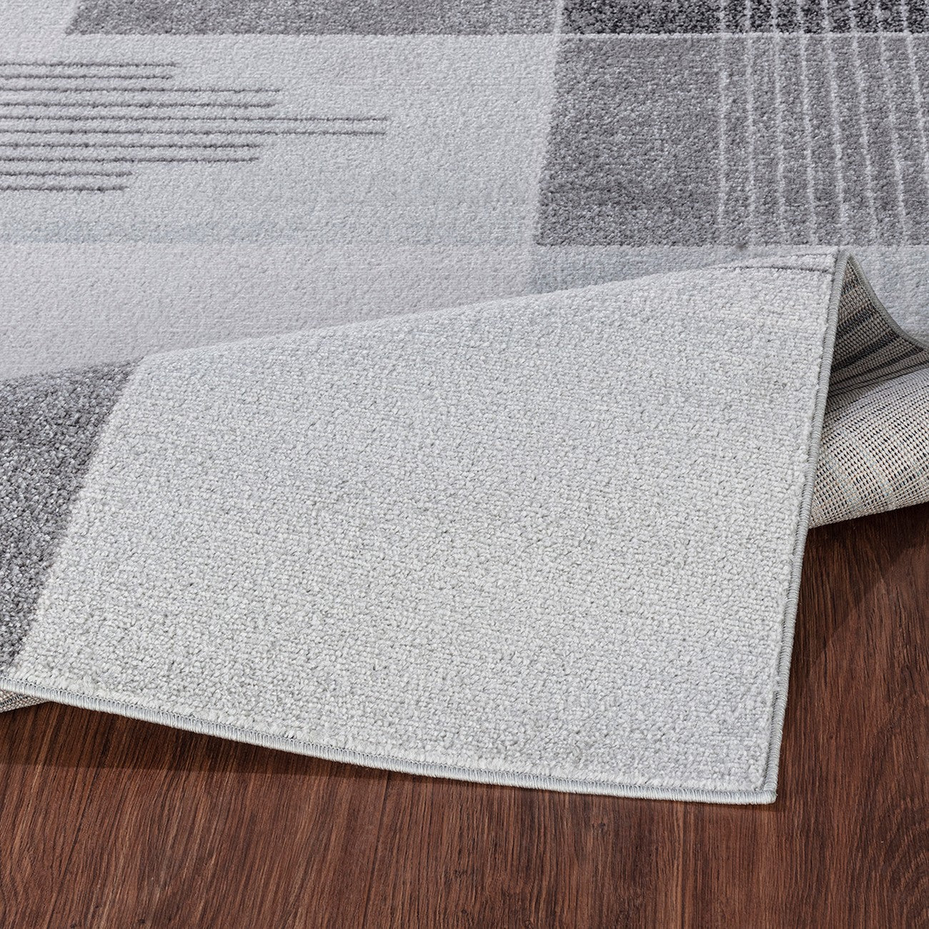 DENISE Scandi Geometric Grey Area Rug