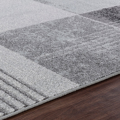 DENISE Scandi Geometric Grey Area Rug