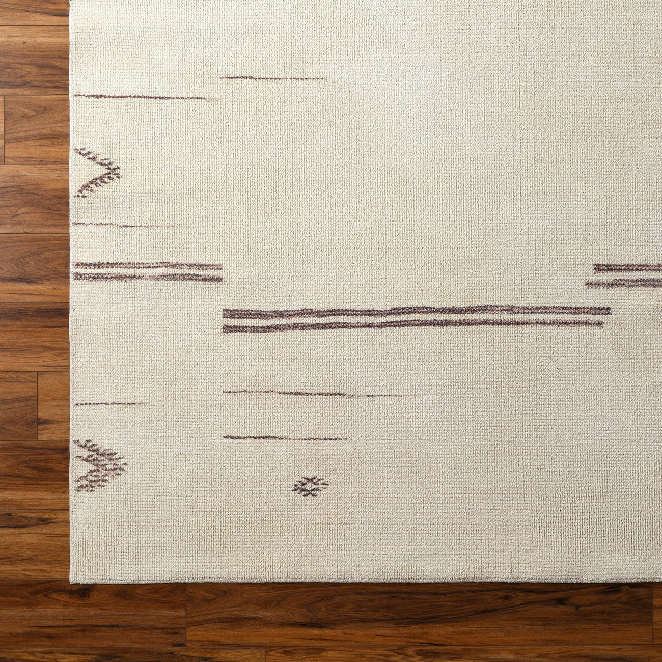 DEVIKA Becki Owens x Livabliss Global Scandi Beige/Dark Brown Area Rug Overhead