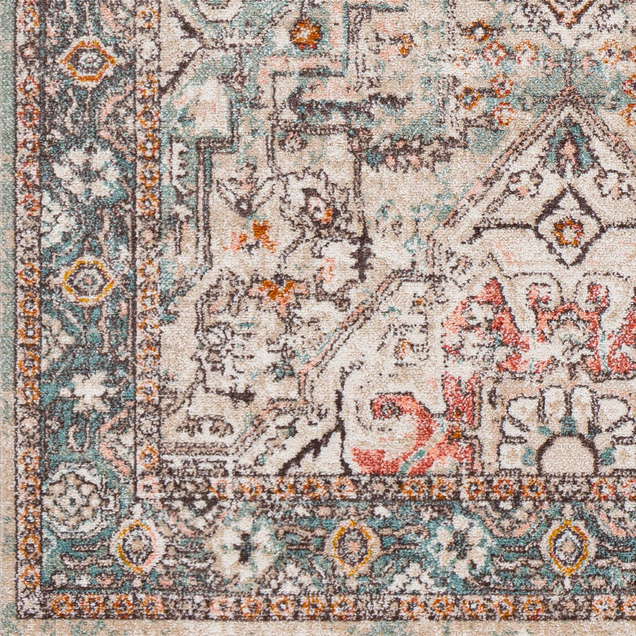 DIA Vintage Traditional Oriental Boho Brick Area Rug Swatch
