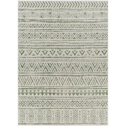 DIKSHA Indoor & Outdoor Global Moss Green Area Rug