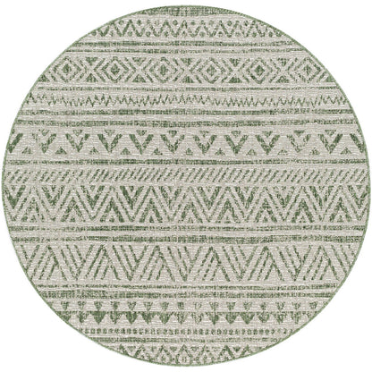 DIKSHA Indoor & Outdoor Global Moss Green Area Rug