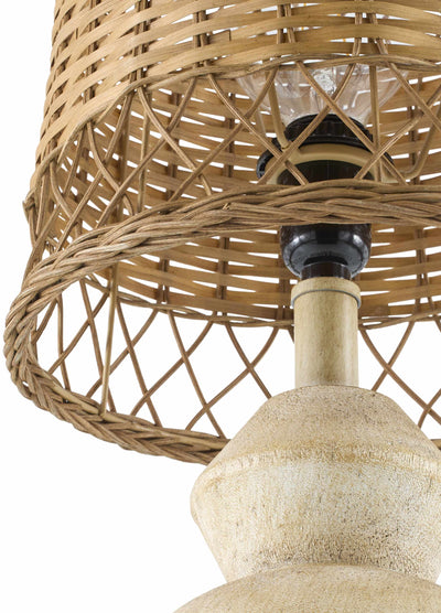 Dongobesh Rattan Brown Resin Table Lamp