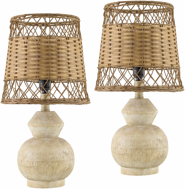 Dongobesh Rattan Brown Resin Table Lamp