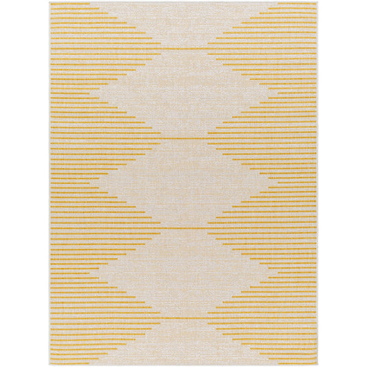 DOLLY Indoor & Outdoor Global Saffron/Grey Area Rug Flat