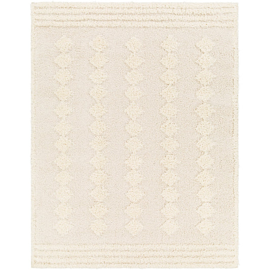 ELAHEH CREEK Shaggy Modern Plush Pile Light Grey Area Rug Flat