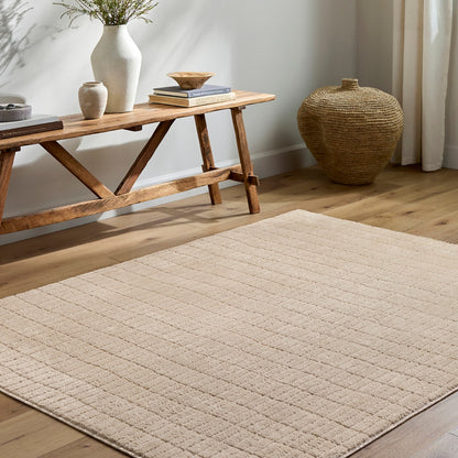 ELIANA Our PNW Home x Livabliss Scandi High Pile Light Beige Area Rug Roomscene