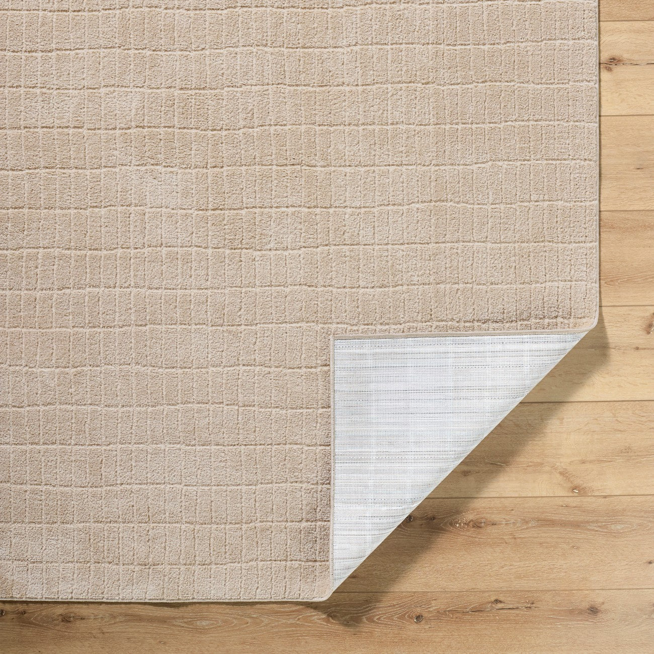 ELIANA Our PNW Home x Livabliss Scandi High Pile Light Beige Area Rug Fold