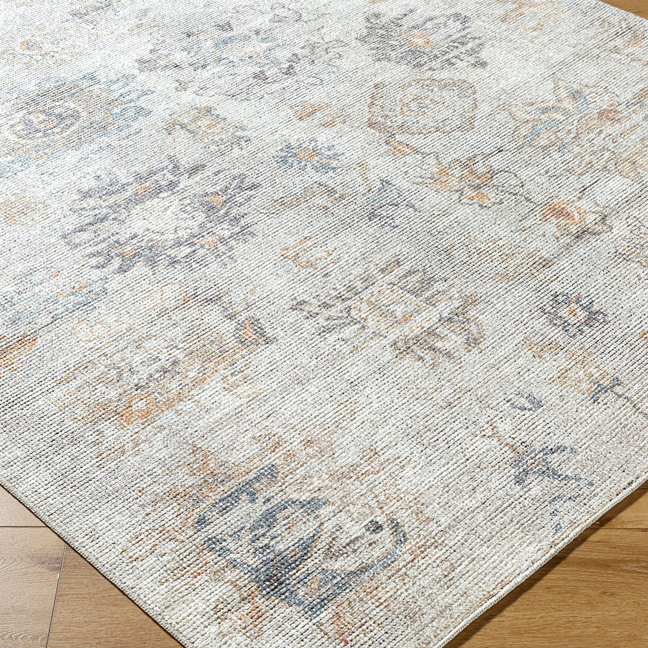 ELISA Our PNW Home x Livabliss Vintage Oriental Boho Light Brown Area Rug Corner