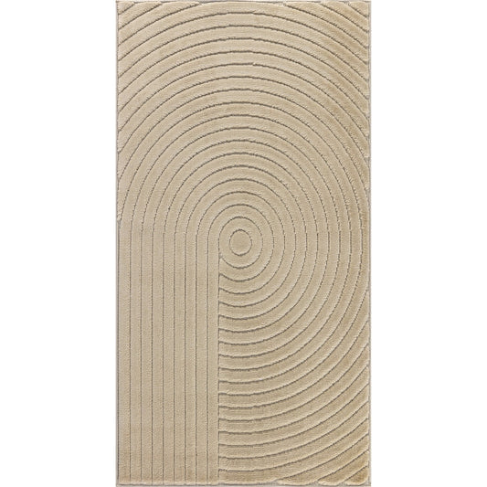 EMIKO Indoor & Outdoor Scandi Modern Beige Area Rug Flat