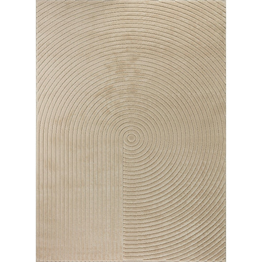 EMIKO Indoor & Outdoor Scandi Modern Beige Area Rug Flat