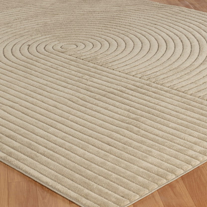 EMIKO Indoor & Outdoor Scandi Modern Beige Area Rug