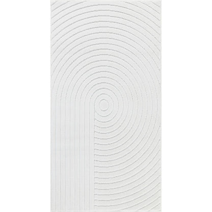 EMIKO Indoor & Outdoor Scandi Modern White Area Rug