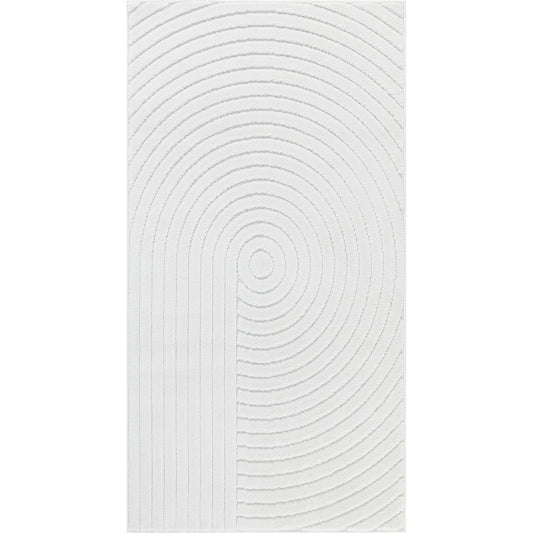 EMIKO Indoor & Outdoor Scandi Modern White Area Rug Flat