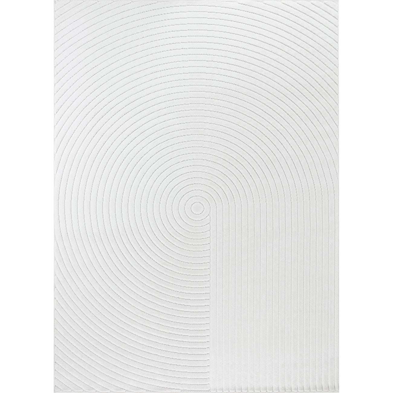 EMIKO Indoor & Outdoor Scandi Modern White Area Rug
