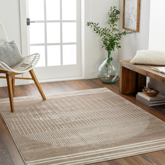 ENSO Scandi Geometric Brown Area Rug Roomscene