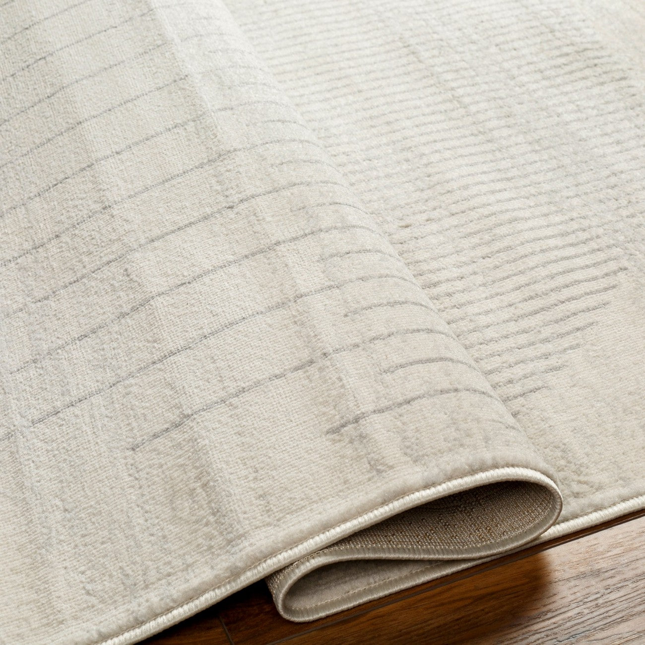 ENSO Scandi Geometric Grey Area Rug Fold
