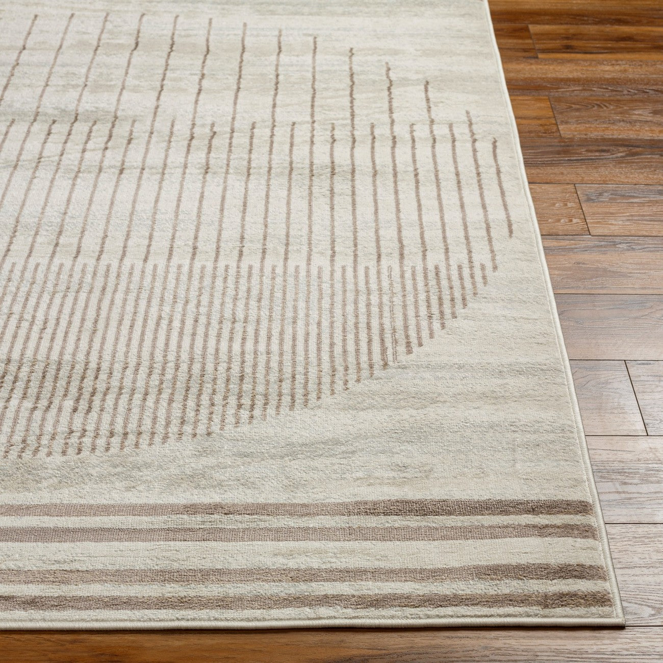 ENSO Scandi Geometric Light Brown Area Rug Front