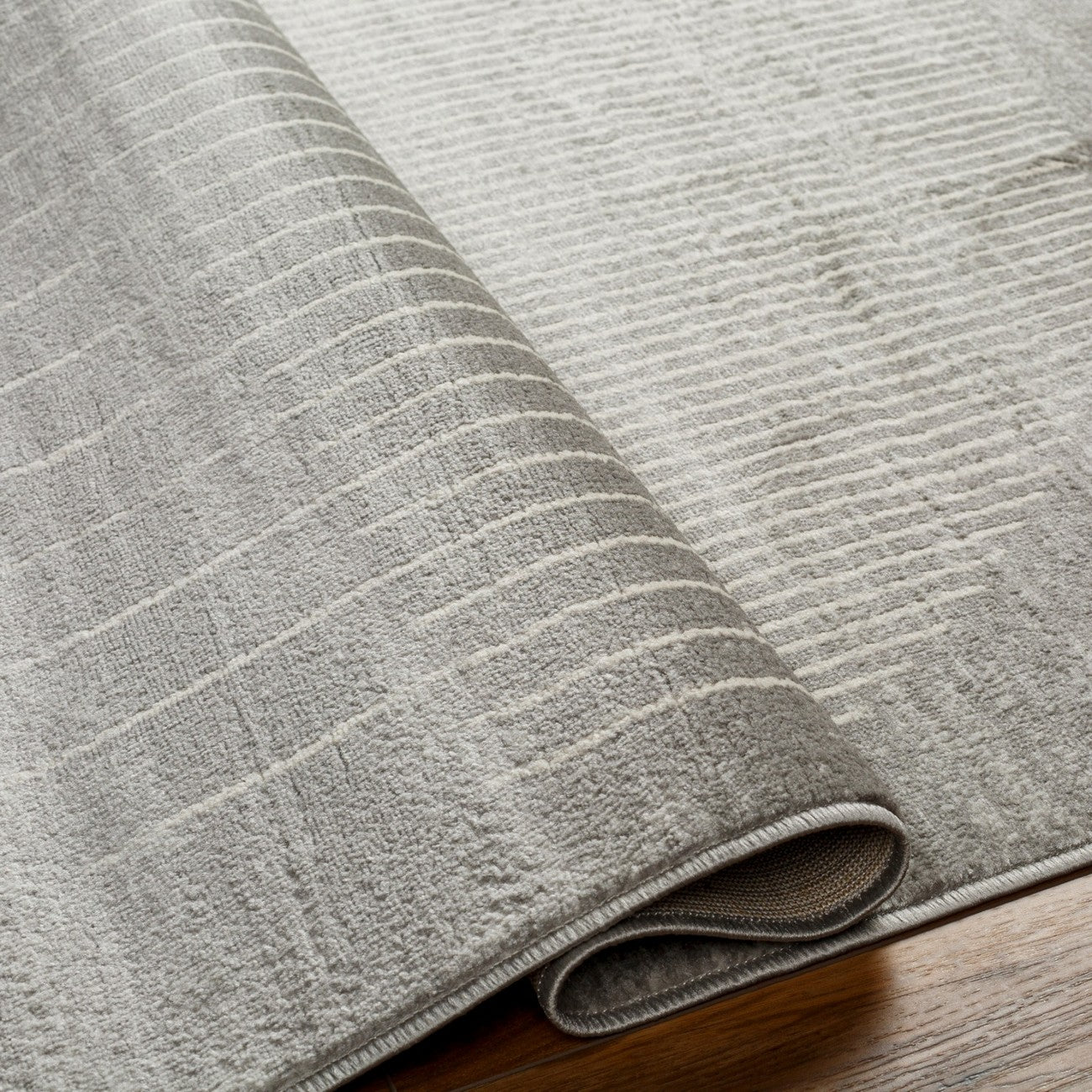 ENSO Scandi Geometric Medium Grey Area Rug Fold