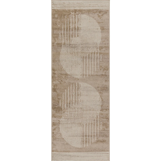 ENSO2 Scandi Geometric Brown Area Rug Flat