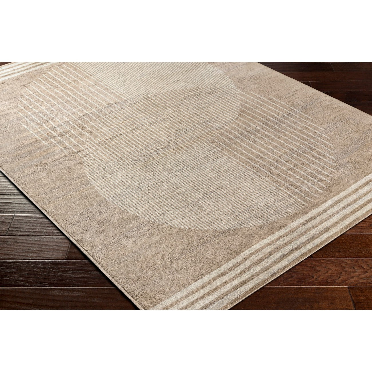 ENSO2 Scandi Geometric Brown Area Rug Corner