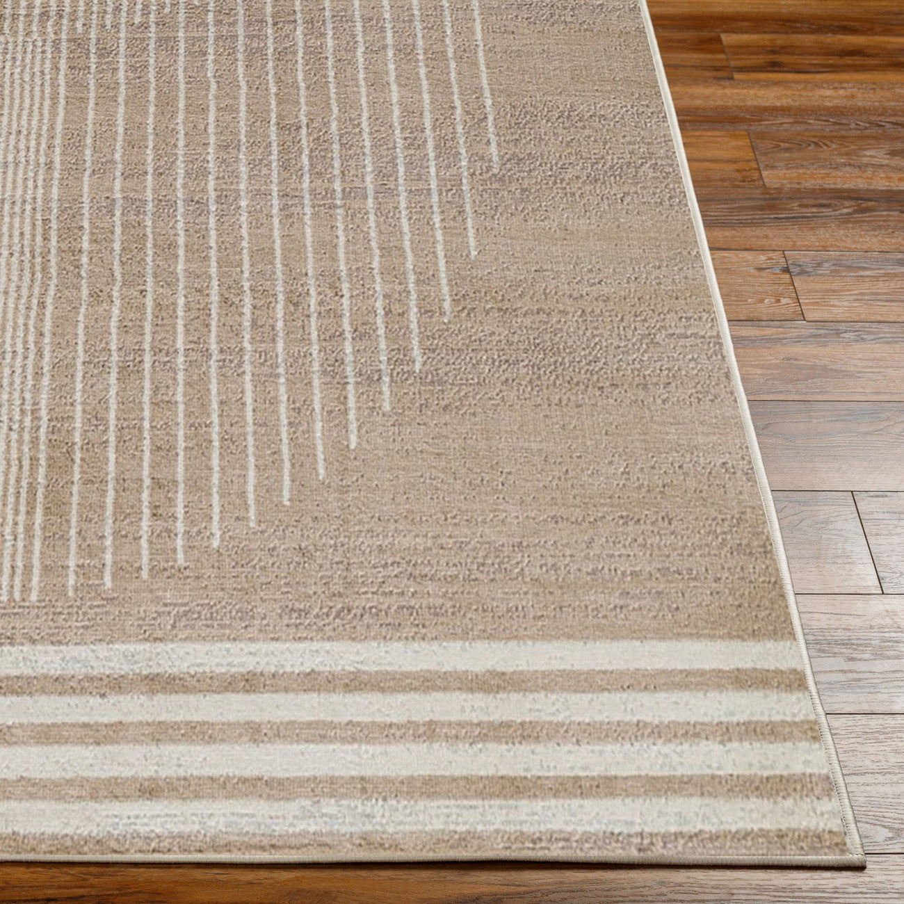 ENSO2 Scandi Geometric Brown Area Rug Front