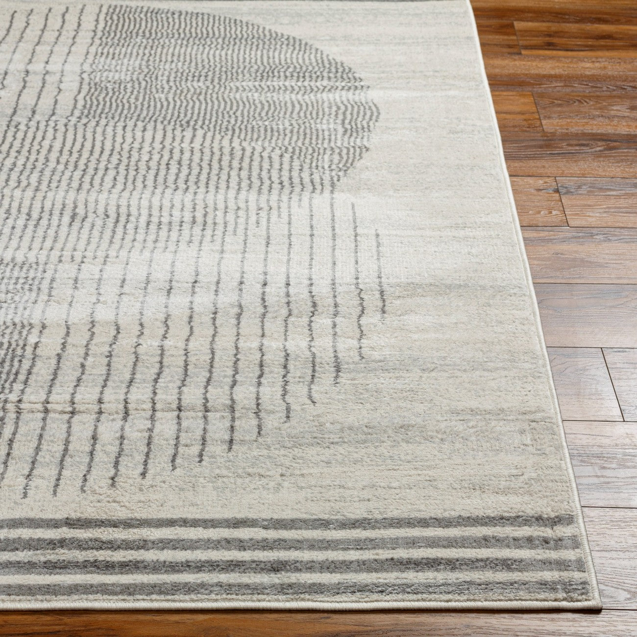 ENSO2 Scandi Geometric Grey Area Rug Front