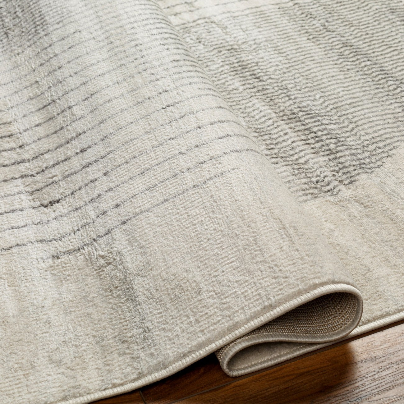 ENSO2 Scandi Geometric Grey Area Rug Fold