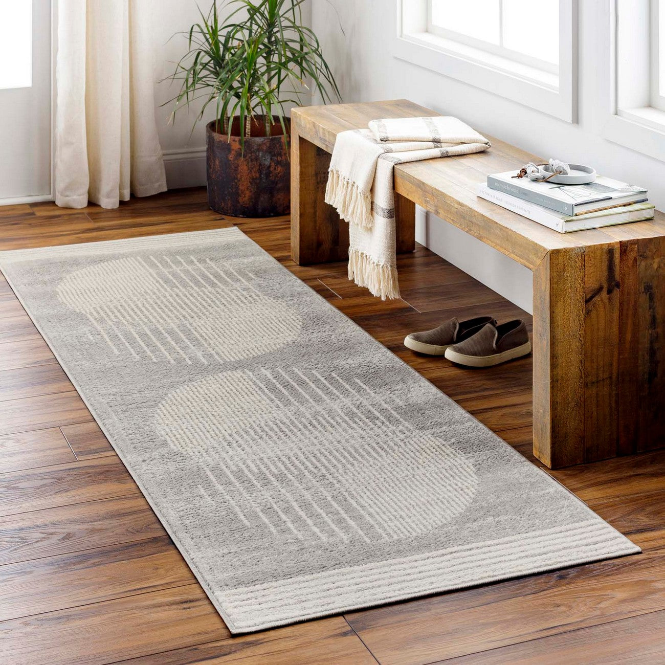 ENSO2 Scandi Geometric Light Grey Area Rug