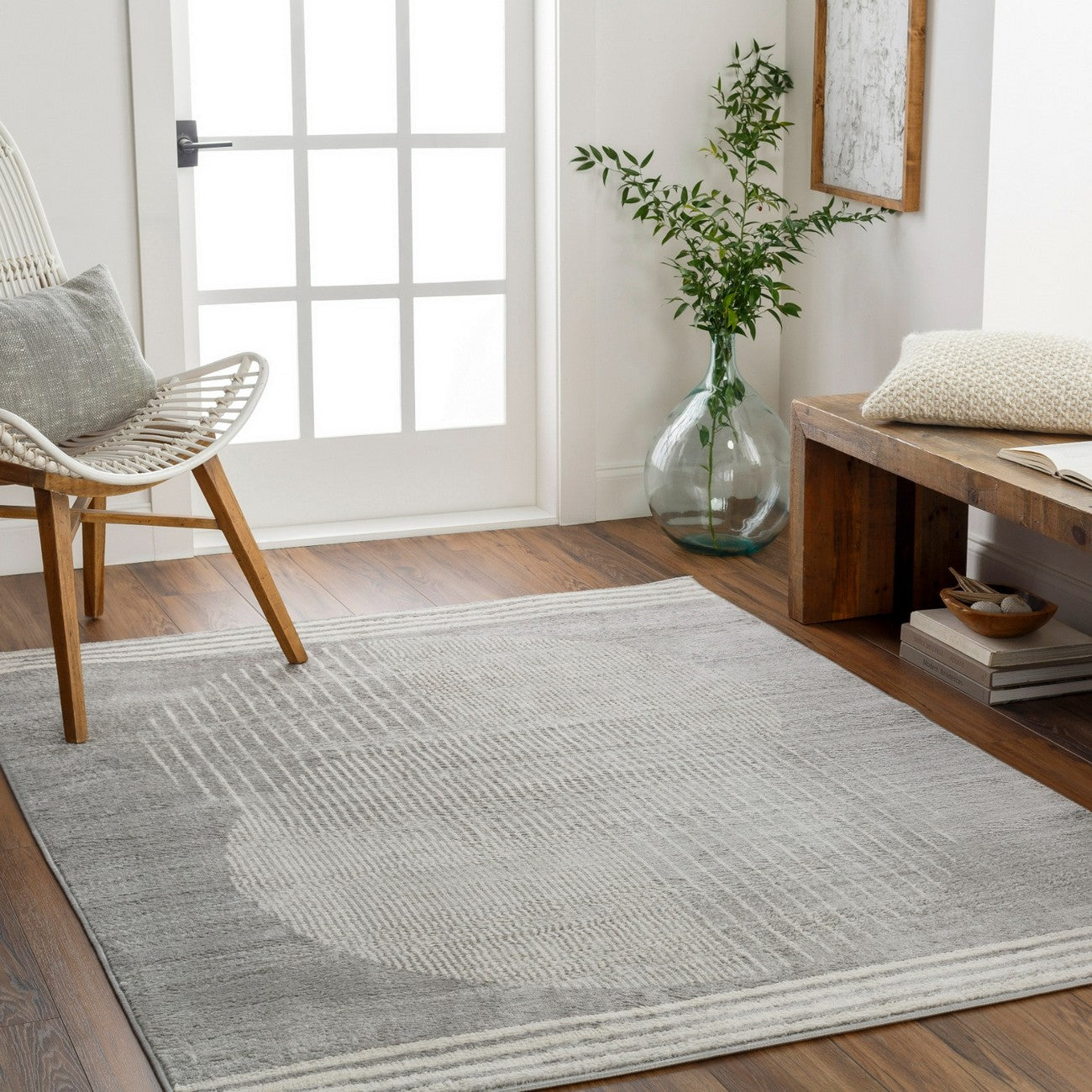 ENSO2 Scandi Geometric Light Grey Area Rug