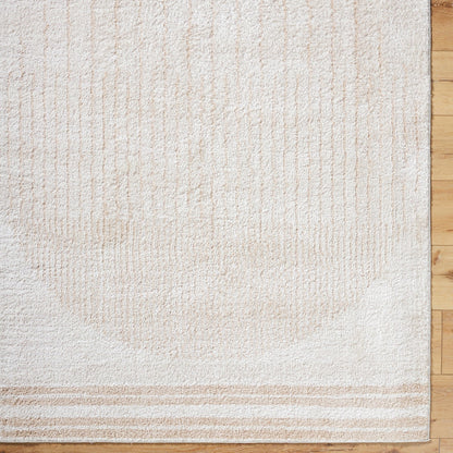 ENSO3 Machine Washable Modern Shaggy Beige Area Rug Overhead