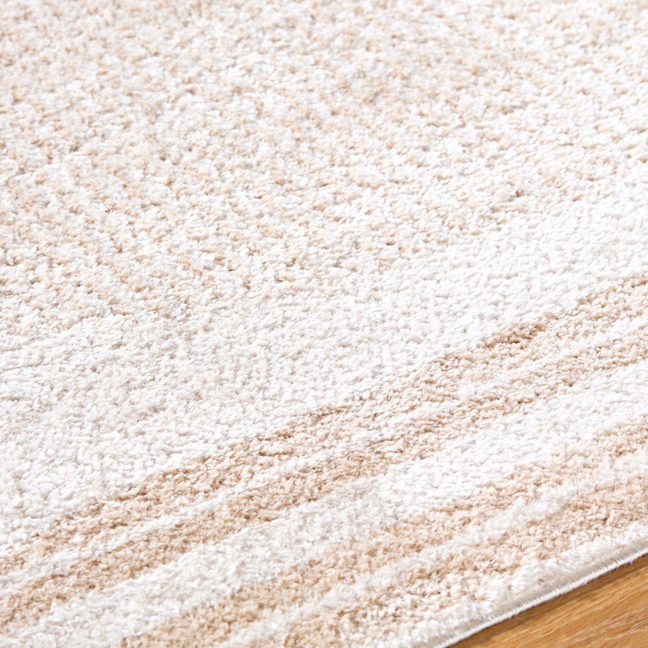 ENSO3 Machine Washable Modern Shaggy Beige Area Rug Texture