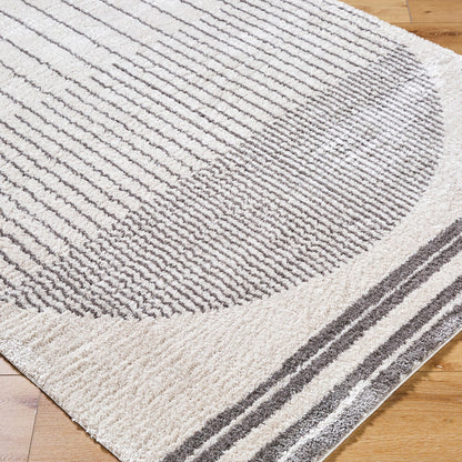 ENSO3 Machine Washable Modern Shaggy Charcoal Area Rug Corner