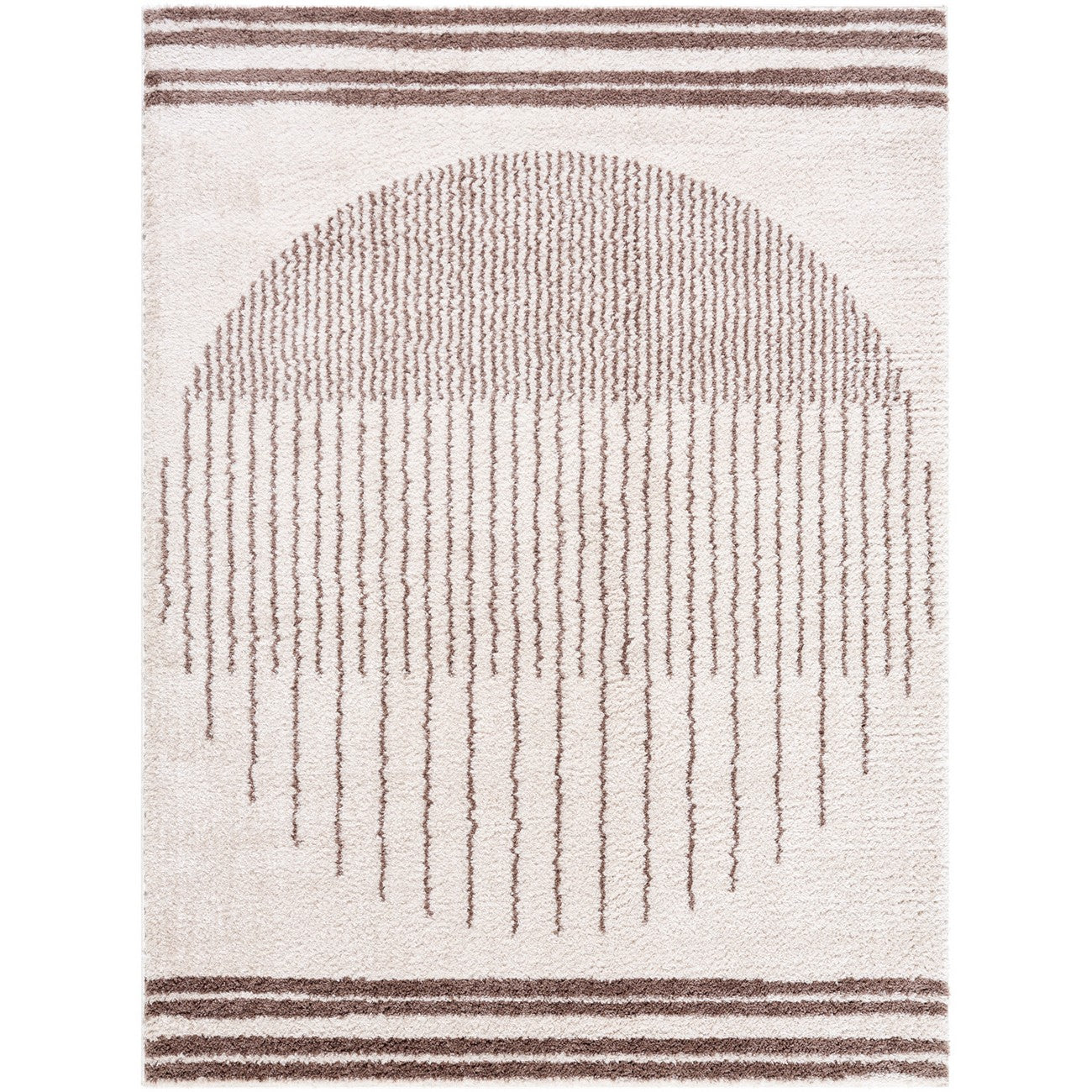 ENSO3 Machine Washable Modern Shaggy Dark Brown Area Rug