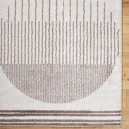 ENSO3 Machine Washable Modern Shaggy Dark Brown Area Rug