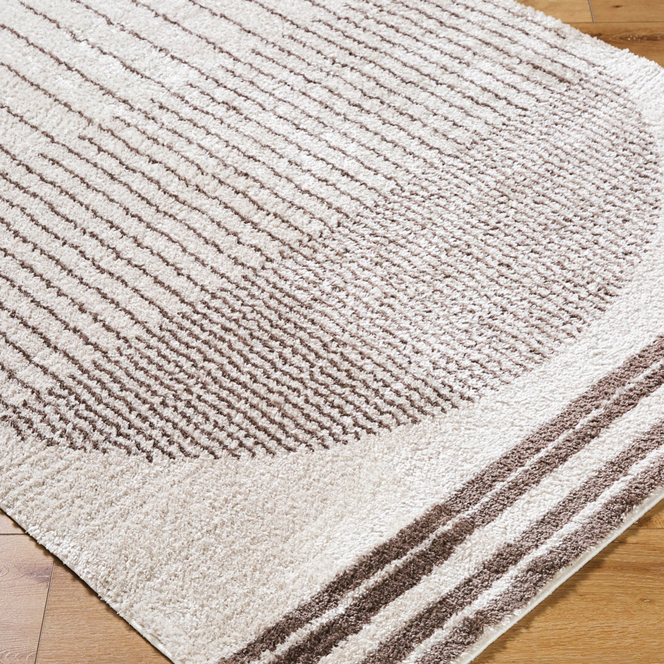 ENSO3 Machine Washable Modern Shaggy Dark Brown Area Rug
