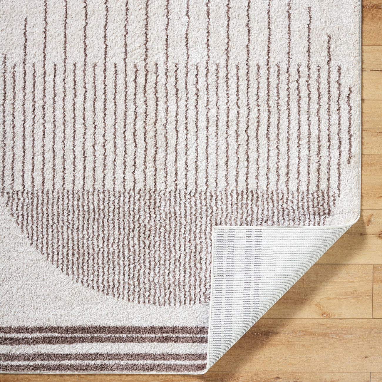 ENSO3 Machine Washable Modern Shaggy Dark Brown Area Rug