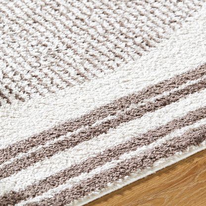 ENSO3 Machine Washable Modern Shaggy Dark Brown Area Rug