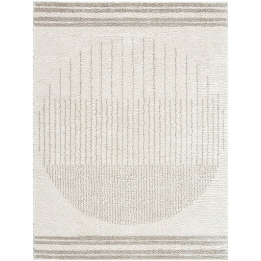 ENSO3 Machine Washable Modern Shaggy Medium Grey Area Rug Flat