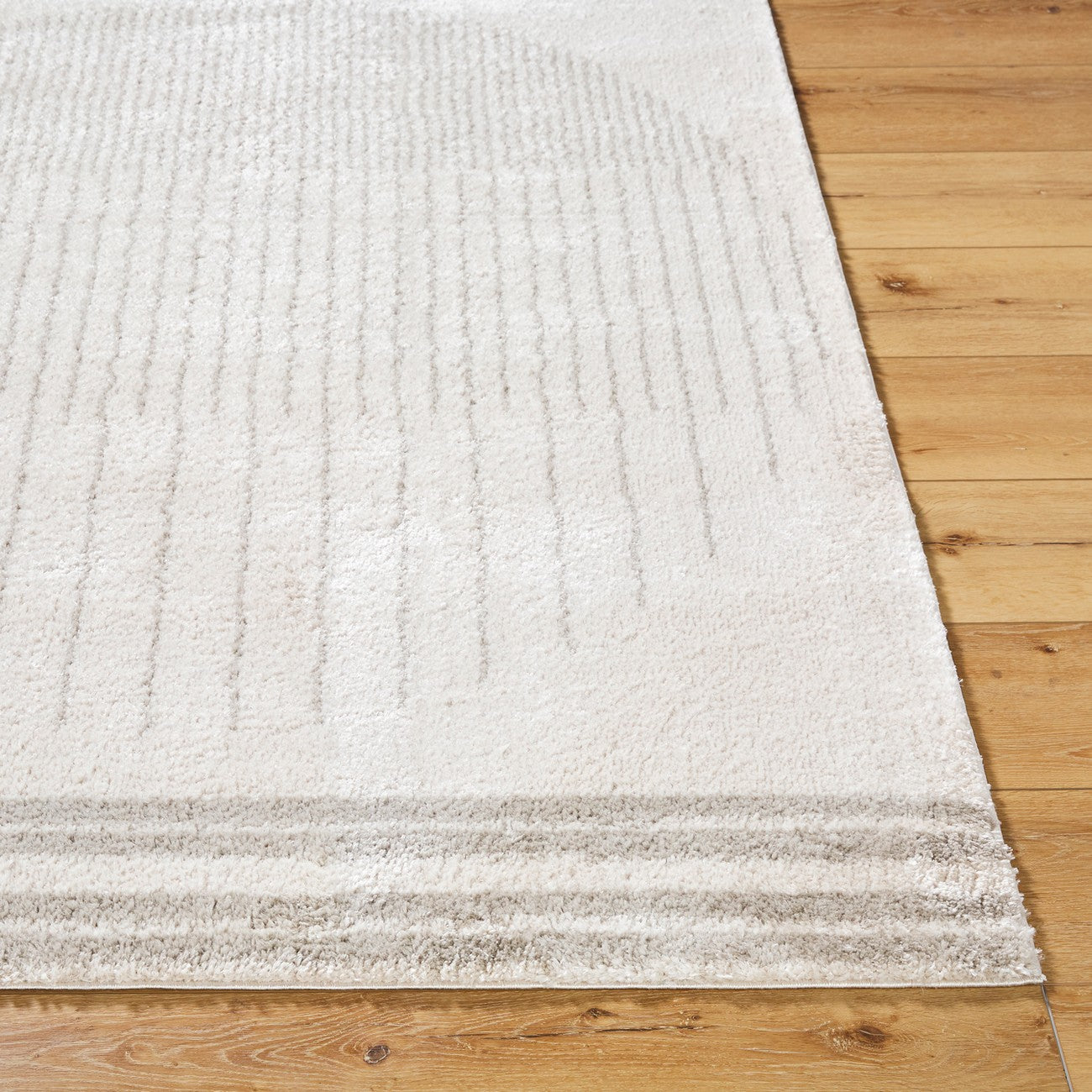 ENSO3 Machine Washable Modern Shaggy Medium Grey Area Rug Front
