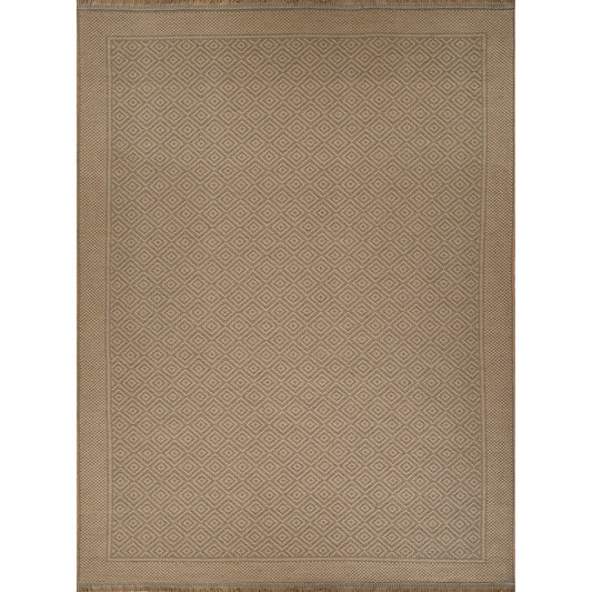 ESHA Cottage Tan/Beige Machine Washable Jute Area Rug Flat