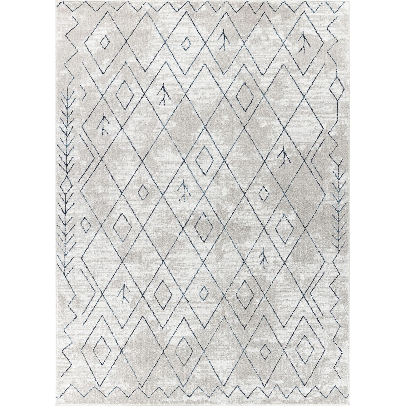 FABIA Berber Modern Blue Area Rug Flat