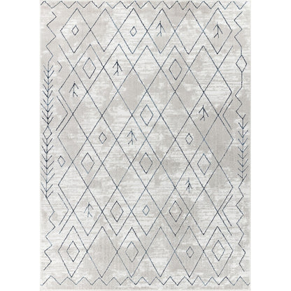 FABIA Berber Modern Blue Area Rug Flat