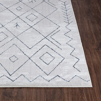 FABIA Berber Modern Blue Area Rug Front