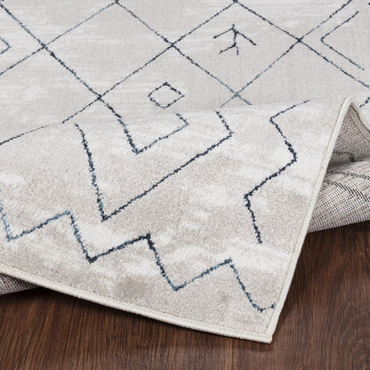 FABIA Berber Modern Blue Area Rug Fold